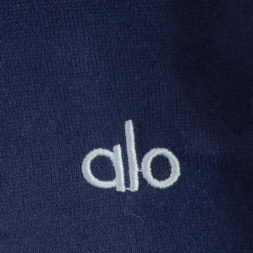 Alo Yoga Womens Large Navy Blue Fleece Drawstring Jogger Sweatpants